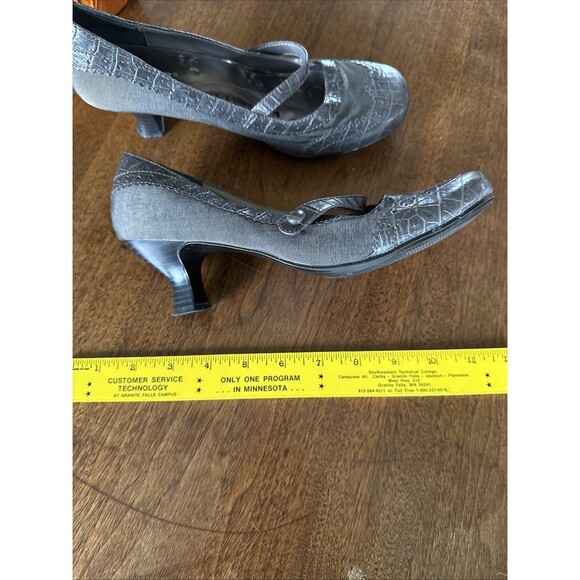 Vintage Mudd 9M Kitten Heel Chunky Mary Jane 90s 00s Y2K Retro Gray - Picture 3 of 4